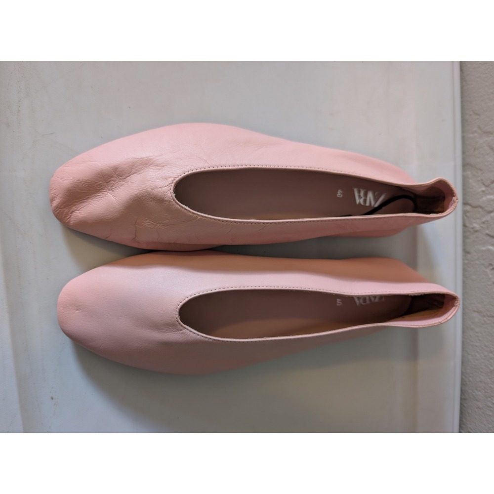 Zara Pink Ballet Flats minimalist square toe NWOT sz EU 40 US 9